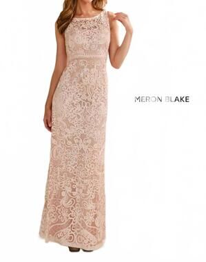 NEW MONTAGE BY MON CHERI tulle slim a-line gown in petal